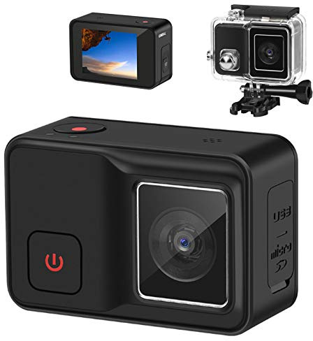 0℃ Outdoor Macchina Fotografica Subacquea, Fotocamera Subacquea Digitale Full HD 4K 50FPS, Stabilizzazione Elettronica Dell'immagine, Fotocamera Subacquea da 30 M, Schermo IPS da 2 Pollici