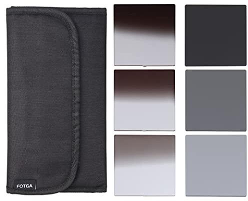 Runshuangyu 4x4 Neutral Density ND2 +ND4+ ND8 Filter ND2 4 8 ND Filter with 6 Slots Filter Bag for Swing Away Matte Box Holder (Full & Graduated ND Filters)
