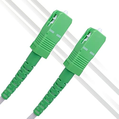 Elfcam - Câble Fibre Optique SC/APC à SC/APC - 20m (Blanc), Simplex Monomode OS2 9/125μm LSZH, Compatible Livebox, SFR, Bbox