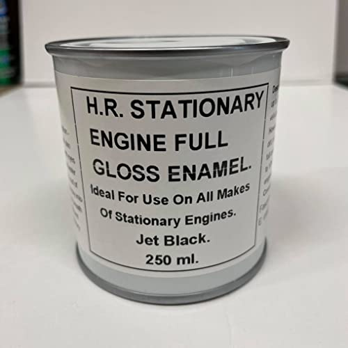 Fascinating Finishes Ltd 1 x 250ml Jet Black- BS381c 642. Stationary Engine Full Gloss Heat Resistant Enamel Paint