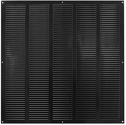 Prostko - Griglia di ventilazione in metallo, 500 x 500 mm, con zanzariera, rete anti insetti, moderna copertura piatta