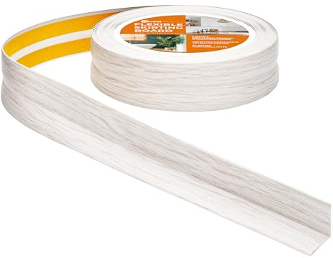 Quest Weichsockelleiste PVC 30x30 mm selbstklebend - Birke, 10 m | Flexible Abschlussleiste & Knickleiste, für Küche, Bad & Fugen, Montage ohne Bohren, wasserdicht & UV-beständig