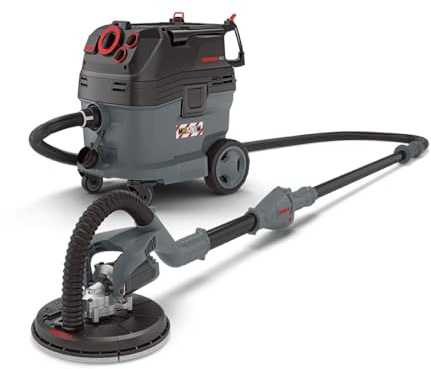 MENZER Trockenbau Schleifsystem Dustfree mit LHS 225 VARIO + VCM 530 PRO | Langhalsschleifer, Industriesauger Nass-Trockensauger