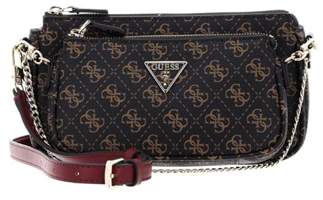 GUESS Women Noelle DBL Pouch Crossbody Bag, braun