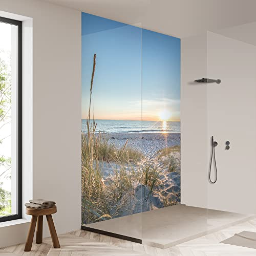 yourplate Duschrückwände individuelle Größe (Ostseeküste) | 3mm Aluminium Verbundplatte, exklusives Design, einfache Montage, geringes Gewicht, fugenlos, wasserdicht, pflegeleicht