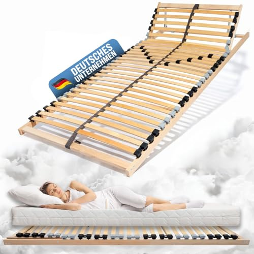 Coemo Somier con cabecero ajustable – 80 x 190 cm – Somier con 26 listones – 7 zonas – Dureza ajustable – para todos los tipos de colchones | Tipos de dormir también para camas dobles de 160 x 190 cm