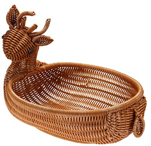 Cabilock Bread Basket Proofing Basket Hand Woven 31x22.5x9.5cm Brown Bread Baking Tool for Home Bakers Desktop Storage Organizer
