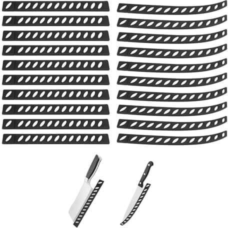HERKINDNESS 20 Pezzi Coltelli Protezione, Foderi di Ccoltello Universale Nera, Copricoltelli in Plastica, Coltelli Guaina per Coltello da Cucina per Coltelli, Coltelli da Cucina