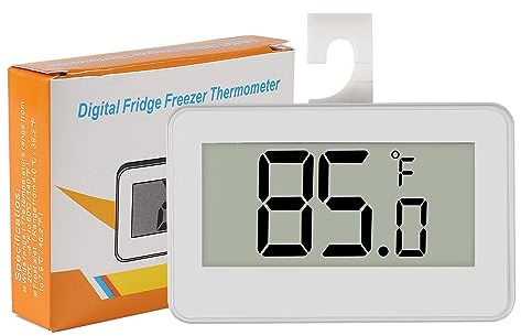 AITRIP 1PCS Digital Refrigerator Thermometer, Waterproof Freezer Room Thermometer LCD Digital Fridge Freezer Thermometer Monitor with Hanging Hook and Retractable Stand for Kitchen Home