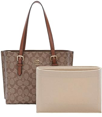 LinerLink Taschen-Organizer für Coach Mollie Tote (2er-Set) | Handgefertigter individueller Tascheneinsatz | 2 mm Filztascheneinsatz | Damen-Handtaschenformer (schwarz, klein: 26 x 19 x 12 cm)