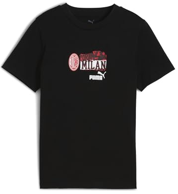 A.C. Milan - T-Shirt ftblNRGY, Bambini e Ragazzi, Maglia Casual a Maniche Corte, Prodotto Ufficiale, Maglietta Sportiva AC Milan, Nero, 6 Anni