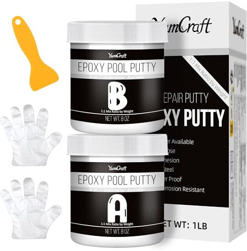 Colla Epossidica Bicomponente - Kit di Riparazione Della Piscina Epossidica da 450g Sott'acqua o Pozzi per la Riparazione di Perdite, Crepe, Riempimento, Modellazione (Nero)