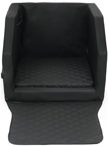 Autohundebett Hunde-Autositz Hundebett f. Rückbank Hundesitz Anschnallgurt 55x70 (Farbe: schwarz)