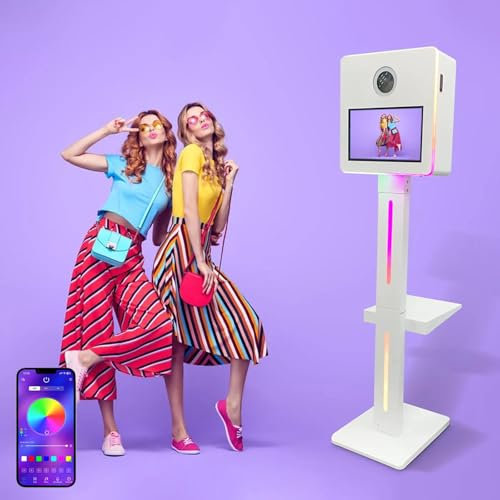 Photo Booth-Spiegel + 15,6-Zoll-Touchscreen, Tragbare Selfie-Maschine Dslr-Photo Booth FüR Hochzeiten/Partys/Events, Dslr-Kamera-Photo Booth Mit Flightcase,White