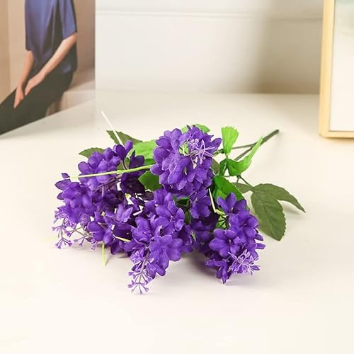Flores artificiales individuales de 33 cm, plantas artificiales para bodas, hogar, oficina, accesorios de fotografía, decoraciones, ramo de flores de jacinto de tallo largo (color: morado oscuro)