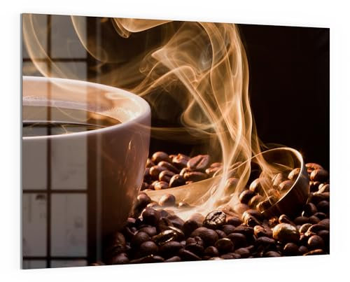 DEQORI Glas-Magnettafel | 120x90 cm cm groß | Motiv Rauchige Kaffeeaura | Memo-Board aus Glas | Magnetboard inkl. Magnete, Stift & Tuch für Küche & Büro | Tafel magnetisch & beschreibbar