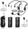 KIMAFUN 2.4G Drahtloses Headset und Lavalier Mikrofon für 2 Personen, Kabelloses Ansteckmikrofon Wireless für Verstärkung, Unterricht, Meetings, Interviews, Reden, Seminare, KM-G70 (2TX+1RX)