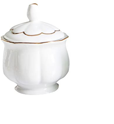ABBNIA Azucarero de Moda, azucarero con Tapa, Jarra de Leche, Juego de café Familiar de cerámica, línea Dorada, Tarro para Salsas, Crema, Tarro para Dulces, azucarero
