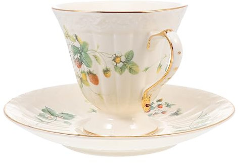 OFFSCH Set Di Tazze Da Caffè in Ceramica Tazza Da Caffè Europea Retro Piattino Per Bere Tè Acqua O Latte Caldo