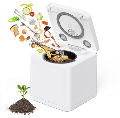 FfiMe Compostiera Elettrica, Compostiera da Cucina Intelligente da 4 Litri, Compostiera da Interno inodore, per Convertire Il Cibo in Pre-Compost, Dispone di Ciclo di Pulizia Automatica, per Scarti