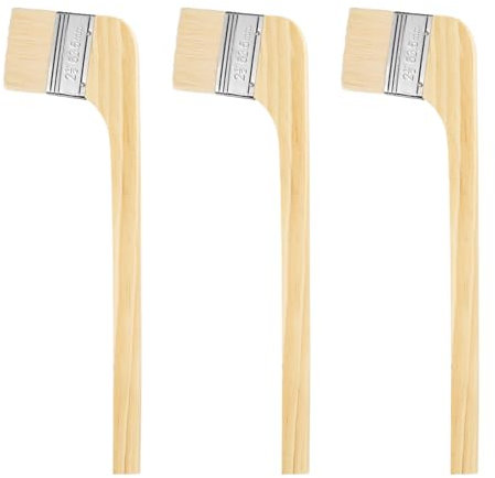 HARFINGTON Paint Brush 3Pcs 2.5 Brush Width Soft Wool Variety Angled Bend Brushes Radiator Paint Brush for Painting Furniture Walls Treatment, Light Brown
