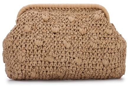 SUKUTU Bolso Almeja Mujer Moda Tejido Paja Nubes Bolsa Playa Bolsa Embrague Crossbody 2025