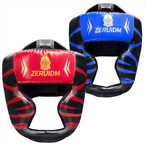 ZERUIDM 2er Set Boxhelm für Erwachsene und Kinder, Verstellbarer Kopfschutz für MMA, Kickboxen, Muay Thai, Sparring und Kampfsport Training