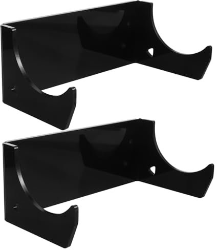 Gatuida 2pcs Wall Rolling Pin Holder Acrylic Kitchen Storage Rack Wall Mount Rolling Pin Display Rack Black Multipurpose for Baking