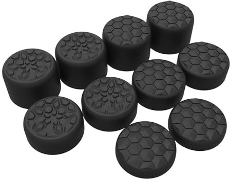 PlayVital QUANTUM Pro Ergonomic Thumbstick Grips for Nintendo Switch 2, Joystick Caps Thumb Grip for Joycon 2 - with 3 Height Convex and Concave - Diamond Grain & Crack Bomb Design - Black