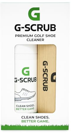 G-SCRUB Premium Golf Shoe Cleaner Kit – Foaming Solution & Brush – Shoe Care for Golfers – Made in USA