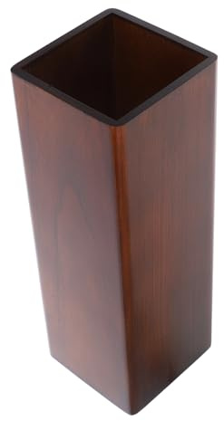 ULTECHNOVO Wooden Umbrella Stand Holder 17.5x17.5x50cm Walnut Color Indoor Entryway Storage Bucket for Home and Hotel Use