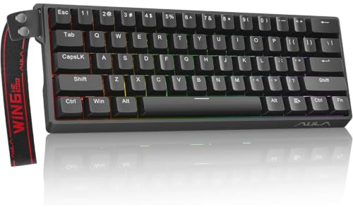 TZMRIT x Aula WIN60 HE, 60 % mekaniskt speltangentbord med kabel, magnetisk strömbrytare varmt utbytbar, justerbart aktiveringsläge, 8 000 Hz stämningsfrekvens, RGB litet tangentbord