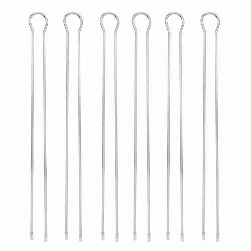 TOPINCN 6 Brochetas de Metal para Barbacoa, Tenedores para Asar, Pinchos para Carne, Camarones, Pollo y Verduras, Brochetas para Kebab y Acampadas Al Aire Libre.