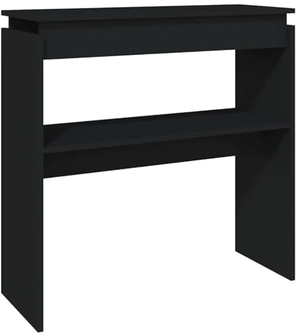 Gecheer Console Table with Storage - Black Chipboard, 80x30x80 cm, Hallway & Office Decor Model808315