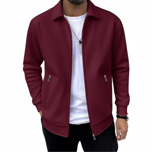 Übergangsjacke Herren Herbstjacke Herren Freizeitjacke mit ReißVerschluss und Stehkragen Modernes Design Bequeme Übergangsjacke für Alltag BüRo und Reisen