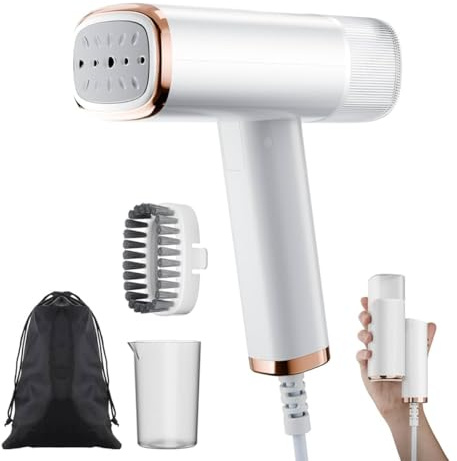 Plancha de Vapor Vertical 1200W – Calentamiento Rápido, Portátil y Compacta | Incluye 4 Accesorios | Ideal para Ropa, Viajes y Todo Tipo de Telas | Cepillo Steamer Antiarugas