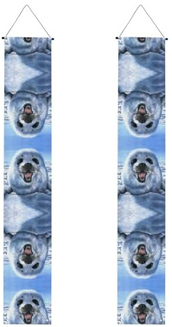 Harfen-Siegelmalerei-Tapete, dekoratives Veranda-Banner (vertikal), Willkommensbanner geeignet zum Aufhängen im Freien, 30 x 180 cm