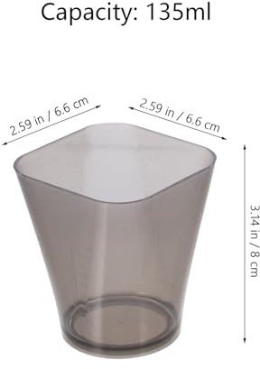 CLISPEED Jarra Medidora Cuadrada Transparente 2 Piezas Taza Medidora Translúcida para Repostería y Cocina Capacidad Escala Visible Base Estable para Uso Doméstico Gris y