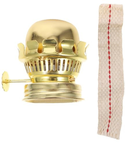 JUMPLAWN Quemador de Mecha de Aleación de Aluminio para Lámpara de Aceite Vintage Dorado Práctico y Resistente para Hacer Tu Propia Lámpara de Aceite Retro