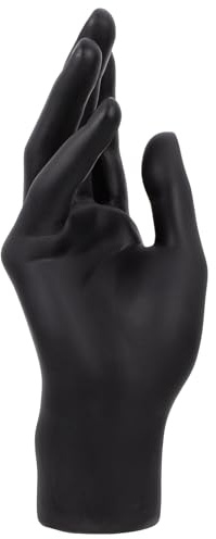 Tofficu Schmuckständer Handmodell Kunststoff Weibliche Rechte Hand Ring und Armbandhalter Schwarzer Schmuckhalter für Schmuckpräsentation Tisch und Vitrine