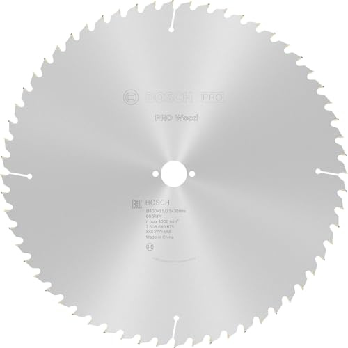 Bosch 1x PRO Wood Kreissägeblatt, 400 x 3,5 x 30 mm, T60 | für Weichholz, Hartholz, Ø 400 mm, Professional Zubehör kabelgebundene Tischkreissäge