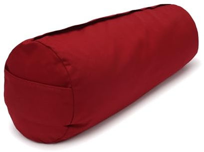 Yogabox Yogabolster aus regionaler Herstellung für Yin-Yoga, Ø22 cm, Yoga Rolle mit Buchweizenschalen, Waschbarer Bezug aus 100% Baumwolle, Yogabolster Rolle für Restorativeyoga