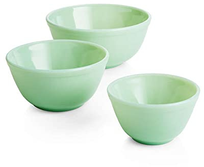 Nesting Mixing Bowl 3-Piece Set Mosser Glass American Made - Jade Glass by Rosso Glass