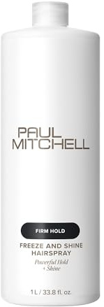 Paul Mitchell Freeze and Shine Hairspray, Powerful Hold + Shine, For Coarse Hair, 33.8 fl oz
