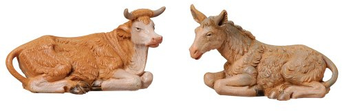 Fontanini 3-1/2-Inch Ox and Donkey Set, Nativity Addition