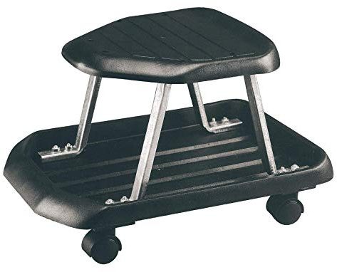 SW-Stahl 20915L Sitz- und Arbeitsroller - Profi Montagerollhocker | Mobiler Werkstattsitz aus Kunststoff mit 4 Rollen, 160 kg Tragkraft und praktischer Werkzeugablage, Sitzhöhe 290 mm