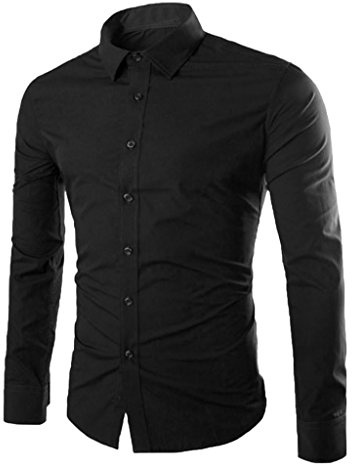 Elonglin Camisa de negocios clásica de manga larga, color (sin corbata)
