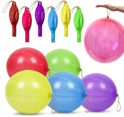 Giraffe 30 Pack Punch Balloons Easters Basket Stuffers for Kids - Easter Eggs Fillers for Goody Bag Party Favors - 18'' Large Thick Latex Neon Rubber Heavy Duty Balloons - Easter Eggs Stuffers