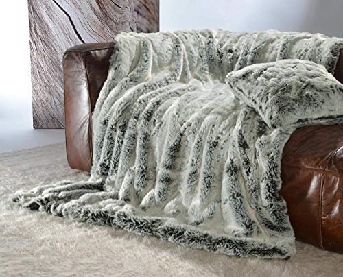 Wohnen & Accessoires Edle Premium Felldecke aus Webpelz Chinchilla 220x240cm