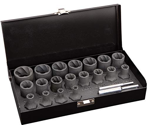 Hesselink SN-600 Spezial Schraubenausdreher Set 21-tlg. I für Schrauben, die sich mit normalem Werkzeug nicht mehr öffnen lassen I öffnet auch Felgenschlösser in Sekundenschnelle